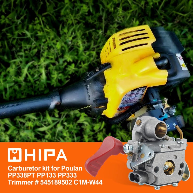 Hipa PP338PT Carburetor for Poulan Pro PP133 545008042 545189502 PP333 PP033 Craftsman 358791170 358791140 358795920 BC233B BC433B String Trimmer C1M-W44 Spark Plug - Image 2
